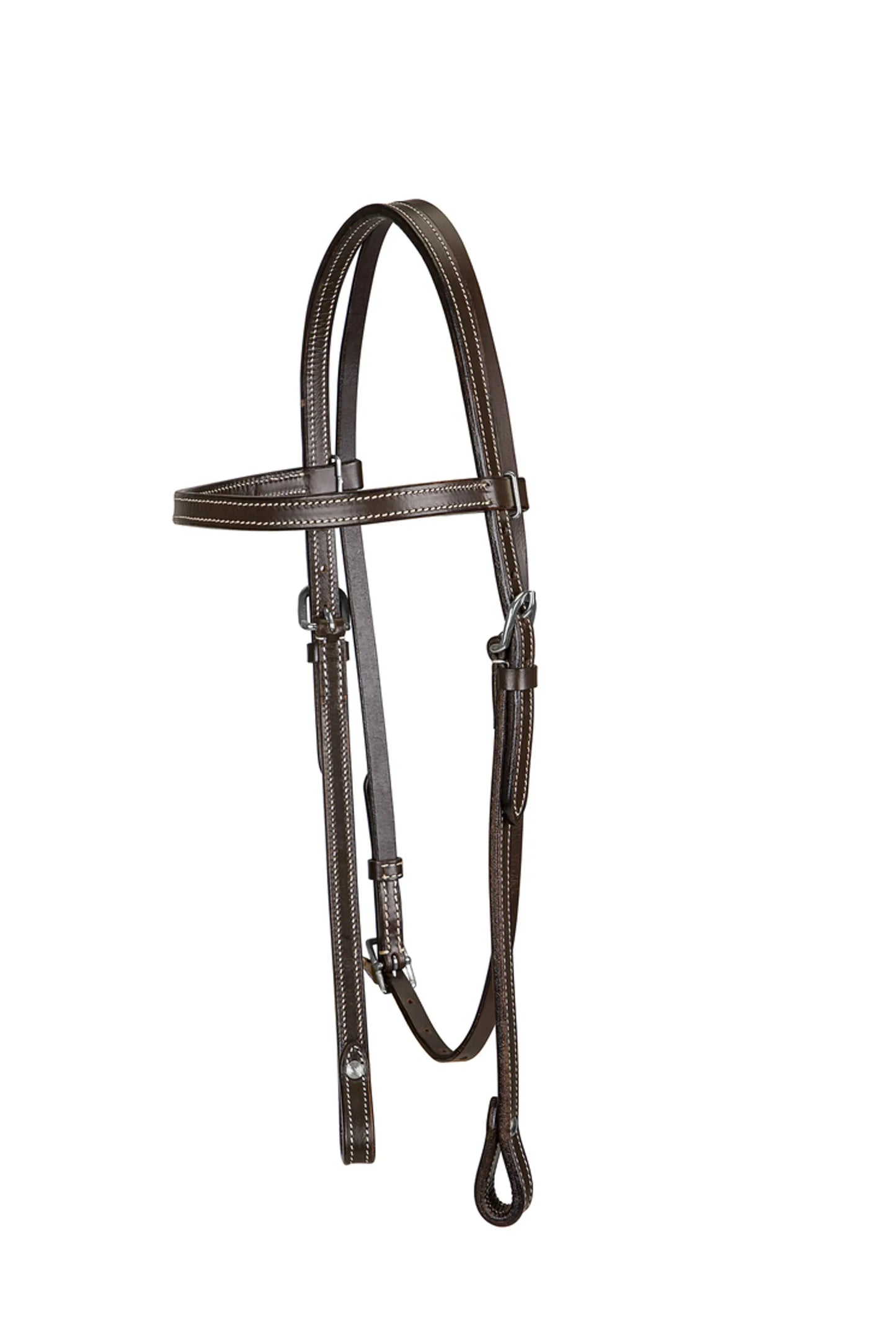 TUFFRIDER WESTERN BROWBAND HEADSTALL WITH CHICAGO SCREW BIT ENDS - Dark Brown - Horse