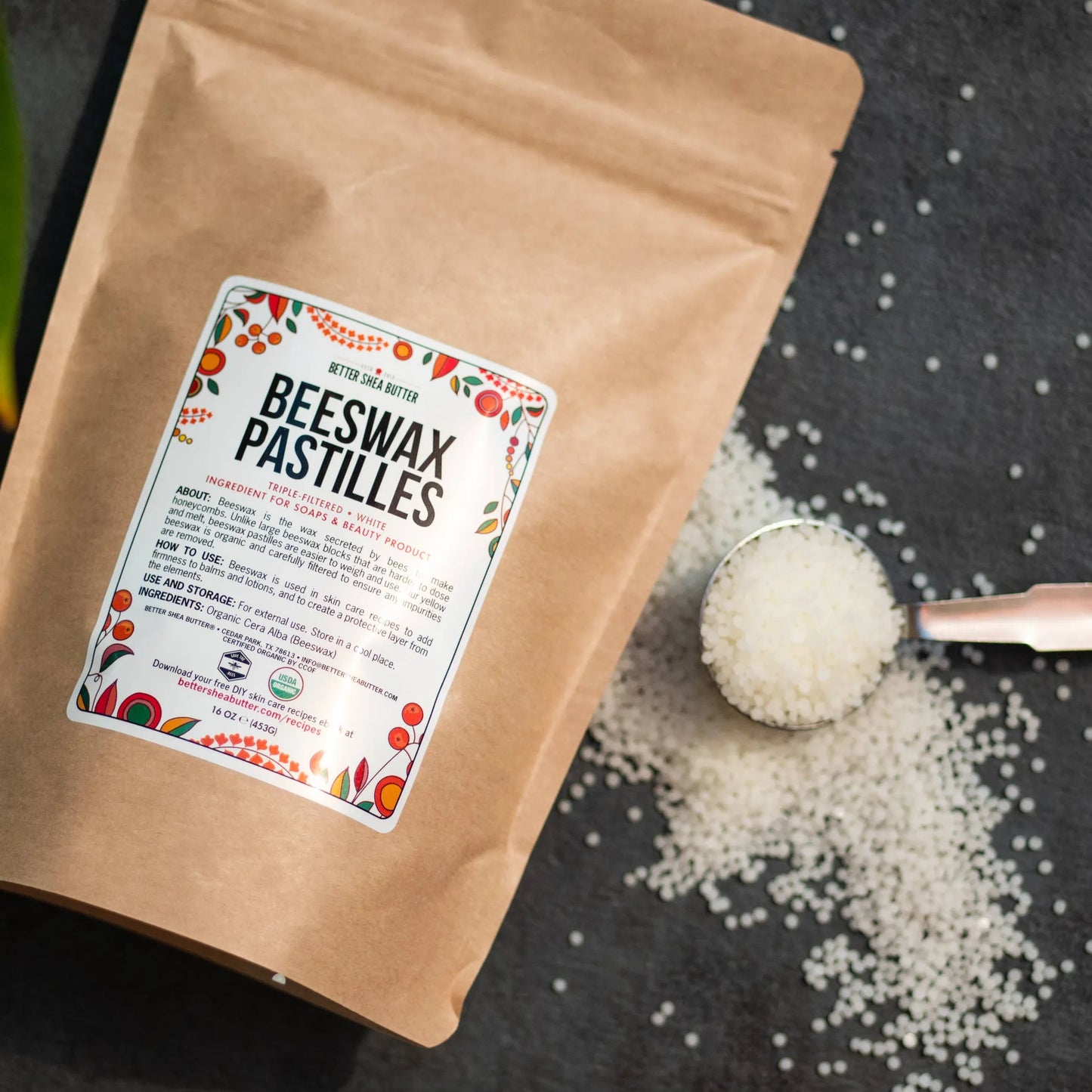 Beeswax Pellets, 100% Pure, White