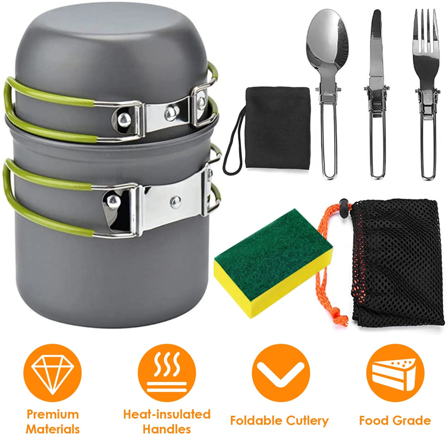 8Pcs Camping Cooking Ware Set