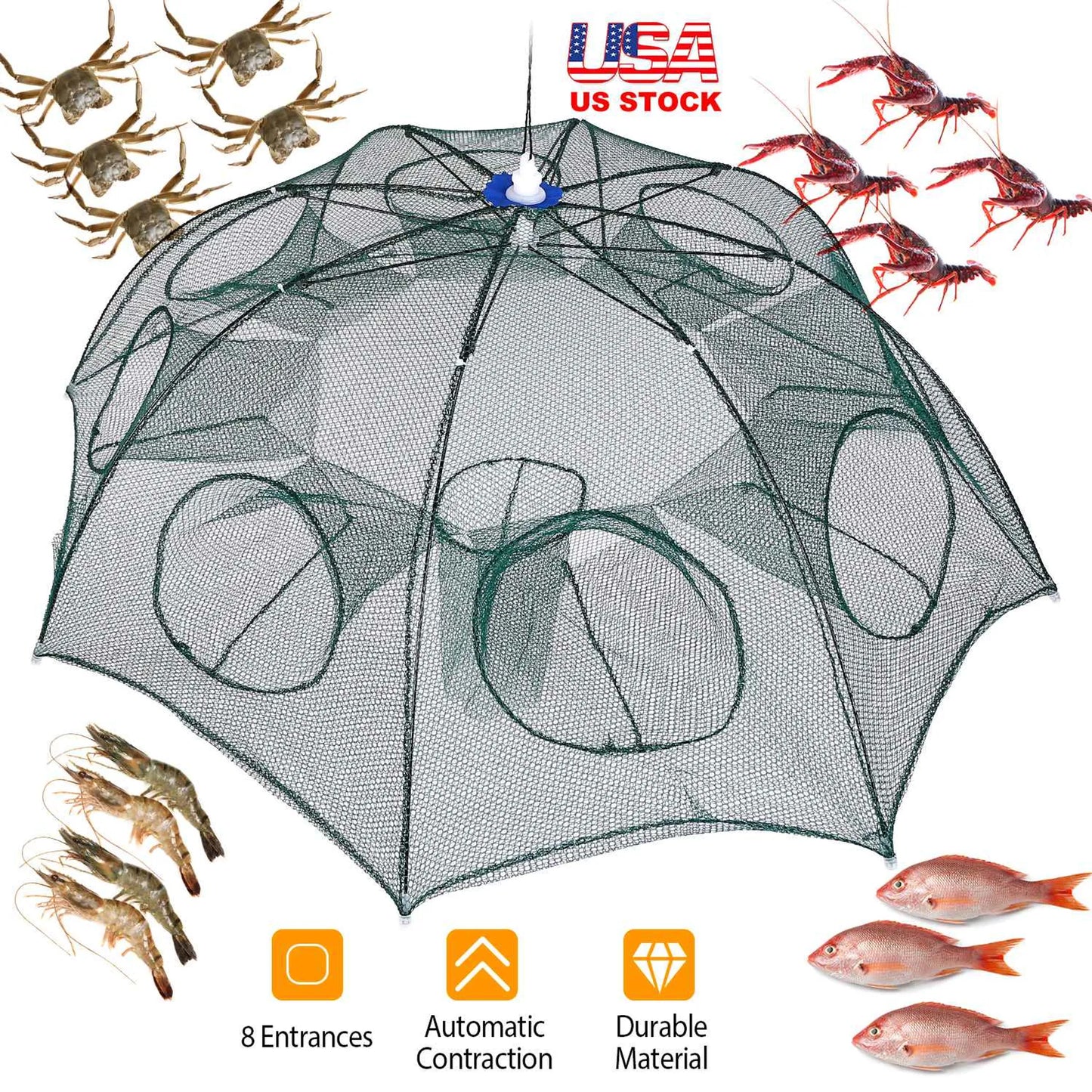 Foldable Fishing Bait Net Trap
