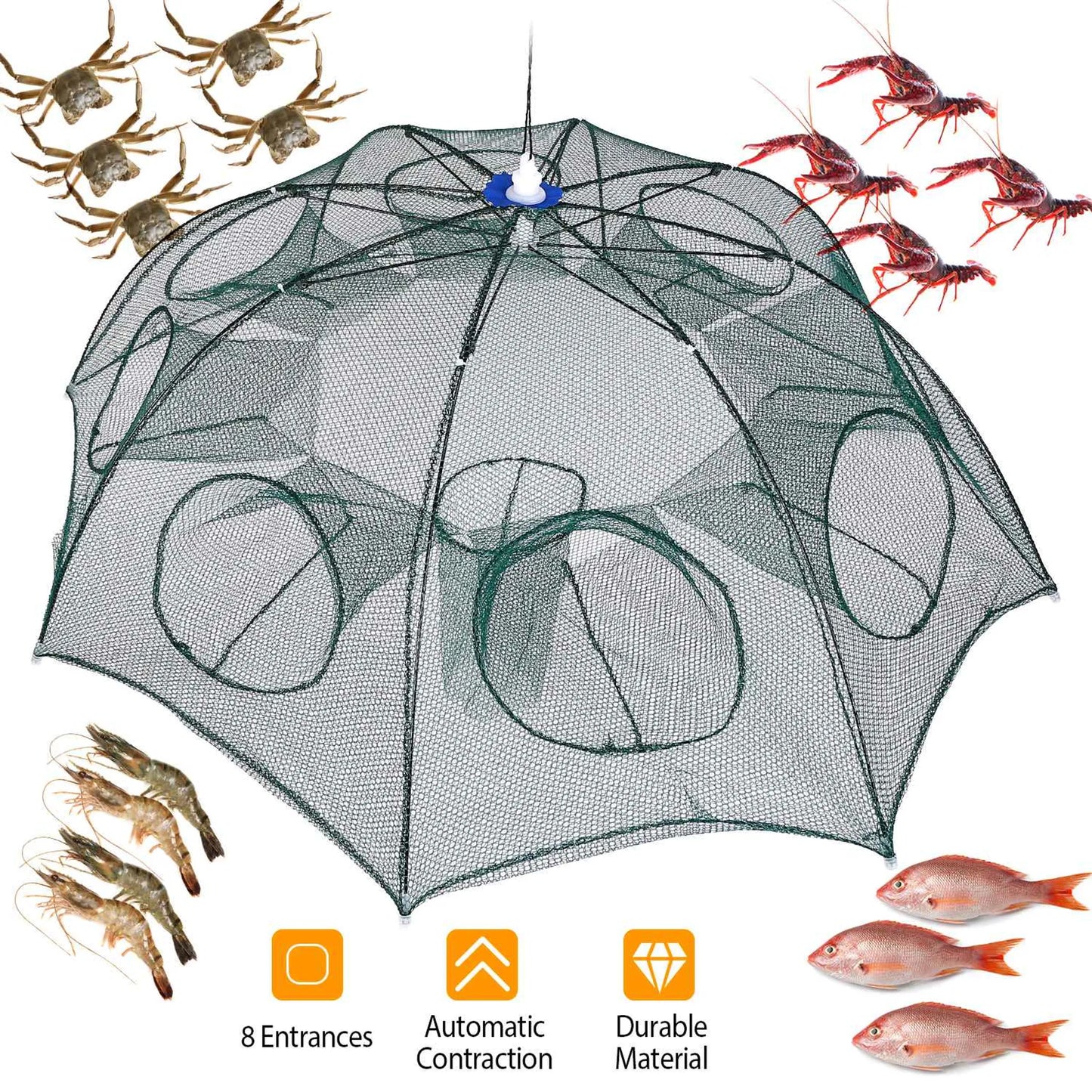 Foldable Fishing Bait Net Trap